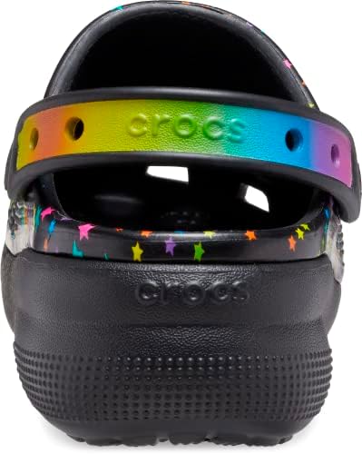 Crocs Girls Cutie Platform Clogs, Black/Multi Disco Dance Party, 11 Little Kid | Image 1