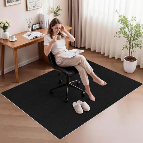 Image of Sycoodeal Office Chair Mat for Hardwood Floor,Slip Resistant Floor Mat for Rolling Chairs,Easy to Clean,Large Floor Protector Office Computer Gaming Chair,Black(36 inchx55 inch)