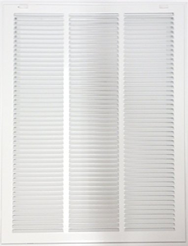 40% Off Discount 18" X 34" Steel Return Air Filter Grille for 1" Filter - Easy Plastic Tabs for Removable Face/Door - HVAC Duct Cover - Flat Stamped Face -White [Outer Dimensions: 19.75w X 35.75h]