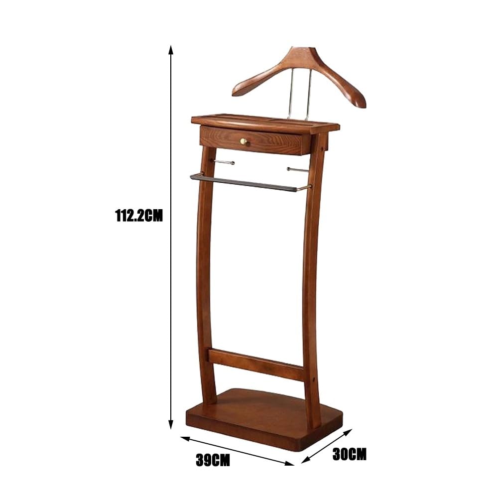 Indossatore Appendiabiti da Camera con Appendi Pantalone, Servo Muto da Camera con Cassetto, Servomuto Indossatore Appendiabiti con Base, per Camera da Letto, Dell'ufficio