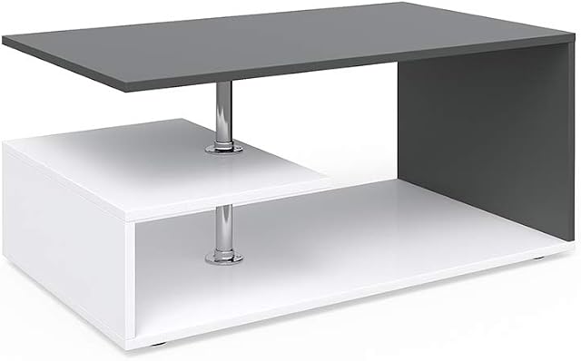Vicco coffee table Guillermo living room table white anthracite 91x52 couch table side table