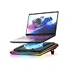llano V12 RGB – Almohadilla de refrigeración para laptop, enfriador de laptop para juegos con potente turbofán de 5.5 pulgadas, enfriamiento rápido para laptop de 15.6 a 21 pulgadas, velocidad