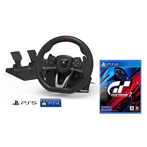 PS5 Lenkrad und Pedale Sony Playstation 5 PS4 lizensiert PS4/PS5/PC [Neues Modell kompatibel mit PS5] + Gran Turismo 7 [PS4/PS5]