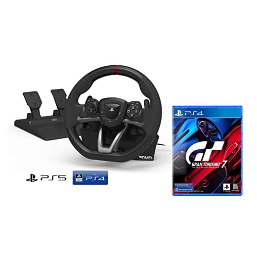 PS5 Lenkrad und Pedale Sony Playstation 5 PS4 lizensiert PS4/PS5/PC [Neues Modell kompatibel mit PS5] + Gran Turismo 7 [PS4/PS5]