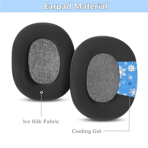 Almohadillas de Gel Refrigerante para Auriculares Reemplazo para Sony WH-1000XM6, Negro | Espuma viscoelástica de alta densidad, Cuero de proteína suave miniatura 4
