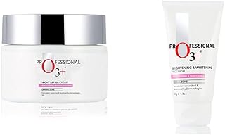 O3+ Night Repair Cream, 50g + O3+ Brightening and Whitening Face Wash with Cucumber and Aloe Vera Extracts, 50g