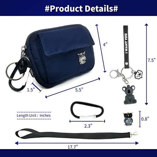 Edc Coin Pouch For Men With Koala Keychain Hooks Waterproof Nylon Zipper Wallet With Velcro Pocket Owl Pin For Boy #TOP1