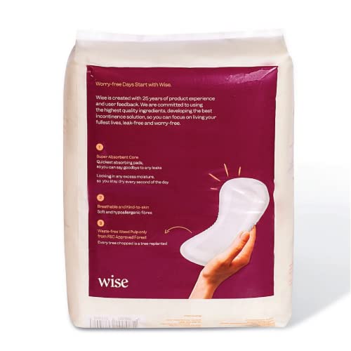 Wisewear Incontinence, Bladder Control & Postpartum Pads For Women, Ultimate Absorbency, Long Length, 56 Counts (2 Pack Of 28) #TOP3