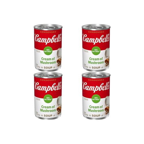 Image of Campbell's Condensed 98% Fat Free Cream of Mushroom Soup, 10.5 Ounce Can (Pack of 4)