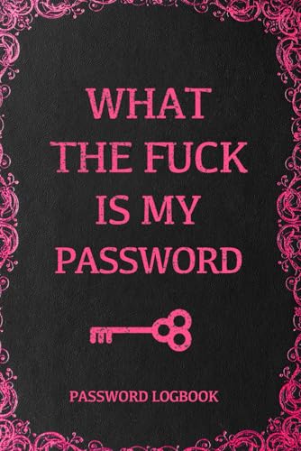 Funny Elderly Mom Vintage Password Book, What The Fuck Is My Password, Internet Organizer Design Gift For Mum, Gramma, Seniors For Christmas or White Elephant Gag Exchange