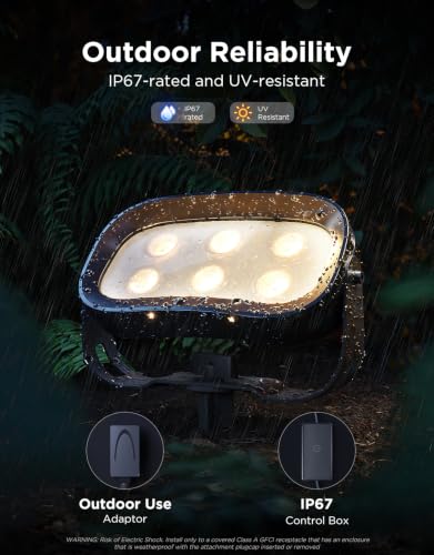 Image of Govee Outdoor Tree Lights 3-Pack, RGBWIC LED Landscape Lighting | Outdoor Lights for Yard Garden Patio, 66 Scene Modes for Holiday Party and Event, App Control, Google Assistant, Matter
