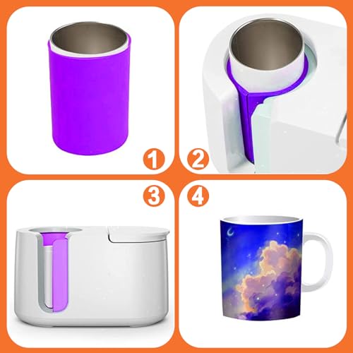 Rierousy Silikon Sublimation Tassen Rohlinge, Sublimation Becher Wraps 3 Dicken Kompatibel mit cricut-Becherpresse Silikonmanschette zum Bedrucken von Bechern
