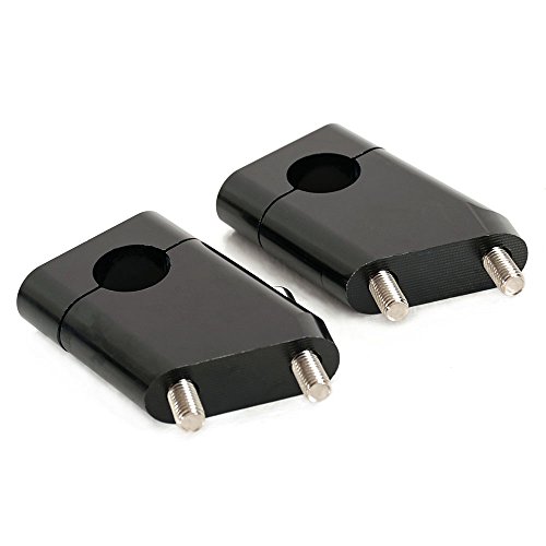 Motorcycle CNC Aluminum Handlebar Mount Brackets Riser Universal for 22mm Handlebar (Black)