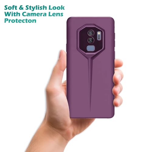 Image of Amazon Brand - Solimo Ultra-Thin Blade Runner Series Matte Finished Camera Protection Soft Back Cover for Samsung Galaxy S9 Plus - Purple