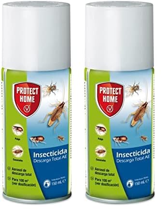 Insecticida descarga total, automático, ideal frente a insectos voladores y rastreros en lugares de difícil acceso. Fácil de usar y eficaz. (Paquete de 2)