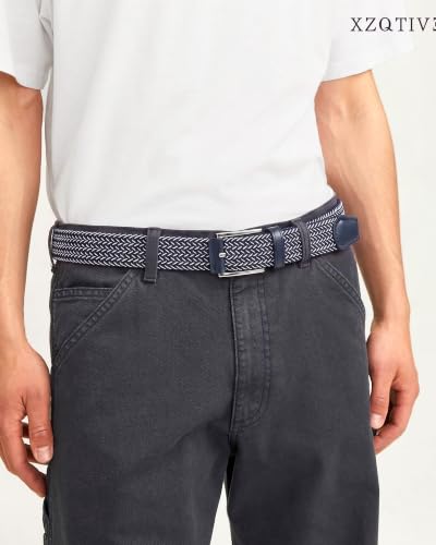 Image of XZQTIVE Braided Stretch Belt Mens Gift Elastic Woven Belt for Golf Casual Pants Shirts Jeans