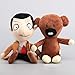 CushionsHome Mr. Bean Teddybär Plüsch Spielzeug Anime süße Bär Kissen Puppe kuschelig gefüllte Tier Spielzeug für Kinder Geburtstagsgeschenk 40cm 2 STK.