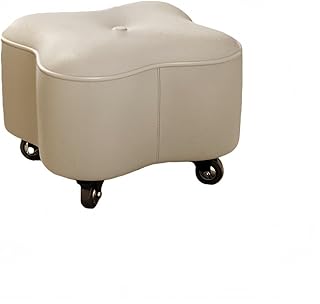 JORERAORMESキャスター付きの小さなスツール家庭用のリビングスツール靴を履き替える子供用の椅子スペースを節約して移転して便利ですシンプルでモダンなインテリア (オフホワイト)