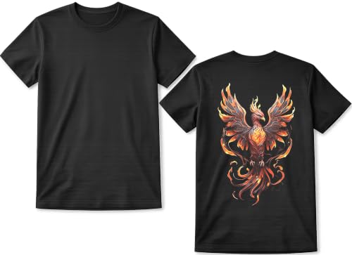 Image of I-Drip Phoenix Rising Fire Bird Graphic Printed Cotton Tee for Men & Women