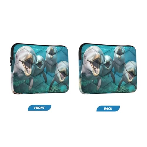 Funda impermeable para laptop de 13 a 14 pulgadas con diseño de delfines miniatura 2