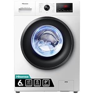 Hisense-WFPV6012EM-Freestanding-6 KG-Front Load Washing Machine-Steam Wash-Quick Wash-15 Washing Programs-1200 RPM-White…