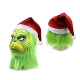 WPOZD Christmas Cosplay Latex Mask, Adult Green Costume Mask (yellow)