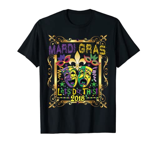 MARDI GRAS CAMISETA 2018, Símbolo Flor Nueva Orleans Desfile Regalo Camiseta