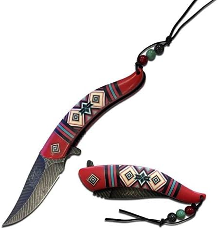 Masters Collection MC-A023RD Spring Assist Folding Knife, Black Blade, Red Handle, 5-Inch Closed