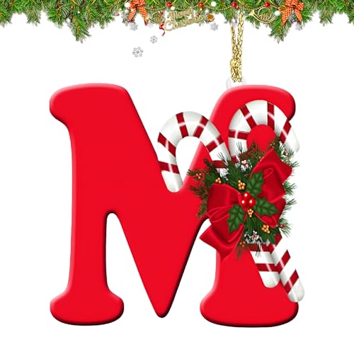 Personalized Christmas Letter Tree Hanging Pendant - 26 Alphabet Letters for Xmas Tree DIY Craft Ornaments (M)