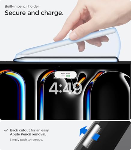 Image of Spigen for iPad Pro 11 inch Case M5 /M4 (2025-2024), Ultra Hybrid Pro, Tri-fold Kickstand Protective Folio Cover with Pencil Holder, Supports Auto Wake /Sleep, Black