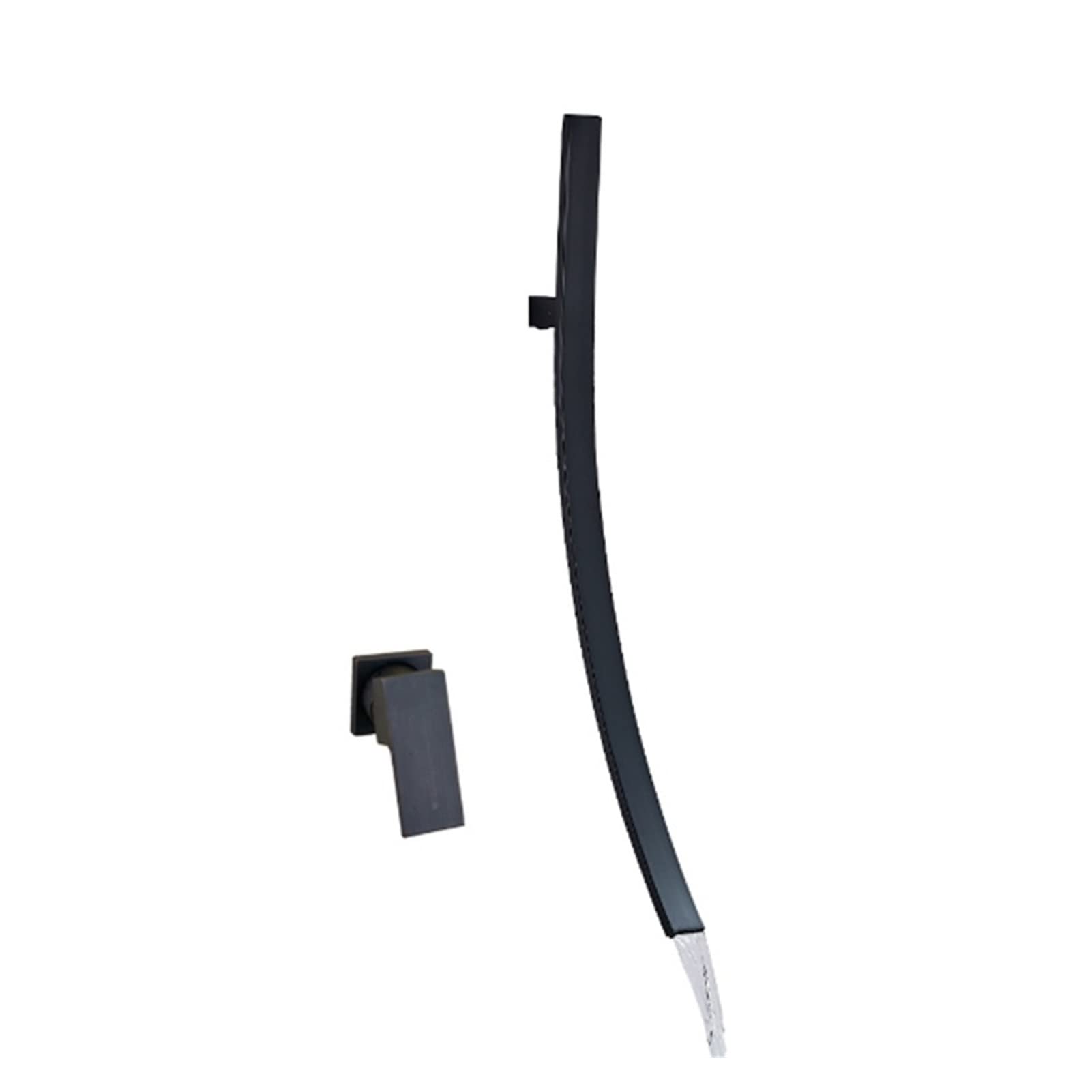 Flexible Swivel Tap, Matte Black Bathroom Basin Faucet Waterfall Mixer Tap Single Lever Hot and Cold Water Wall-Mounted Taps(Matte Black A)