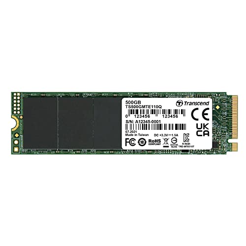 Transcend 500GB PCIe SSD M.2 (2280) NVMe PCIe Gen3x4 TS500GMTE110Q