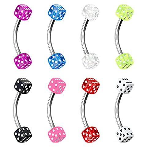 Diego Set of 8 Surgical Steel Dice Piercings Cover
