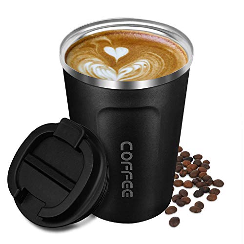 Perfect Leakproof for Coffee, Tea, Beer To Go | Double Wall Stainless Steel Vacuum Insulated Cup with lid for Hot/Cold Drinkware| Light Weight - Portable Coffee Cup with One-Click Lid