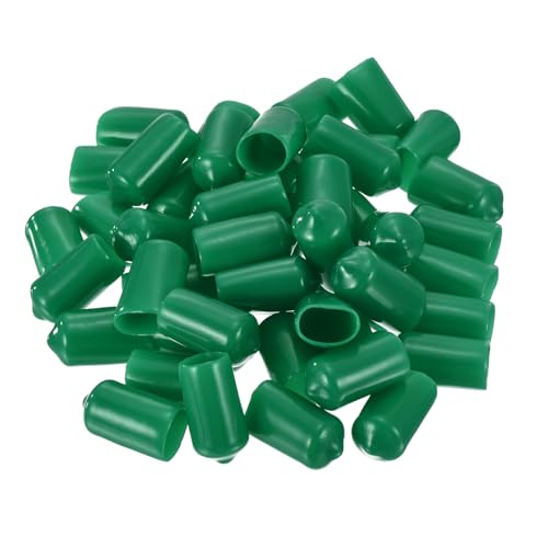 uxcell 50pcs Rubber End Caps 11mm ID Vinyl Cap Cover Screw Protectors Dark Green, 0.43 inch