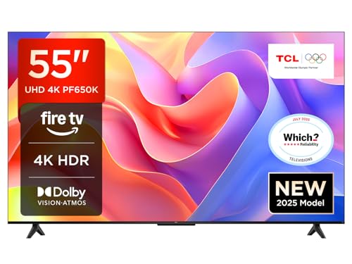 TCL 55PF650K 55-inch 4K Ultra HD, HDR TV, Smart LED Fire TV (Dolby Vision, Dolby Atmos, DTS, HDR 10, Alexa built-in, Airplay2, Miracast)