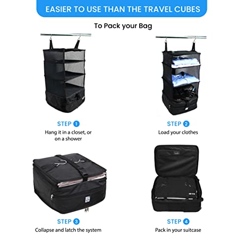 Stow-N-Go Luggage And Travel Organizer, Travel Essentials, Hanging Packing Cubes With Hanging Shelves And Electronics Travel Organizer, Set Of 2 Travel Accessories #TOP5
