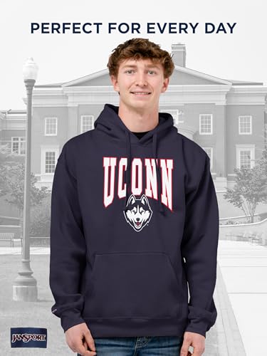Image of JanSport NCAA Officially Licensed Rival Hoodie, Long Sleeve Unisex Sweatshirt, Cotton-Polyester Blend, Double-Layered Hood