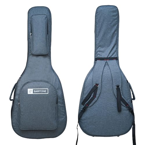 Image of Baritone Nylon Luggage Guitar Gig Bag Cover Padded For All Guitar Like Yamaha FS80C, F280, F310, F370, F620, APX600, CPX600 (Grey)