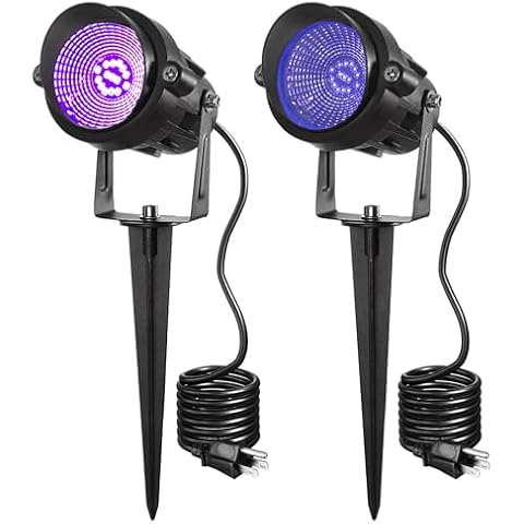 OurLeeme Outdoor Black Light - 2 Pack 12W Purple Spotlights Outdoor Christmas Lights IP65 Waterproof Outdoor Blacklight Spotlight for Glow Party Stage Landscape Spotlights Cover