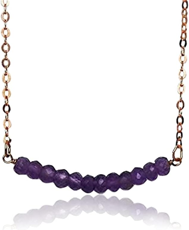 Susabella Beaded Bar Birthstone Necklace - Customizable Birthstone Jewelry for Women, Personalized Gift - Image 2