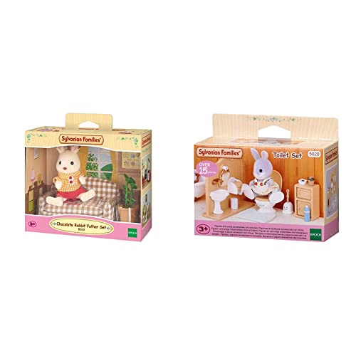 Sylvanian Families 5020 Ensemble Toilettes et figurine Chocolat Père avec canapé