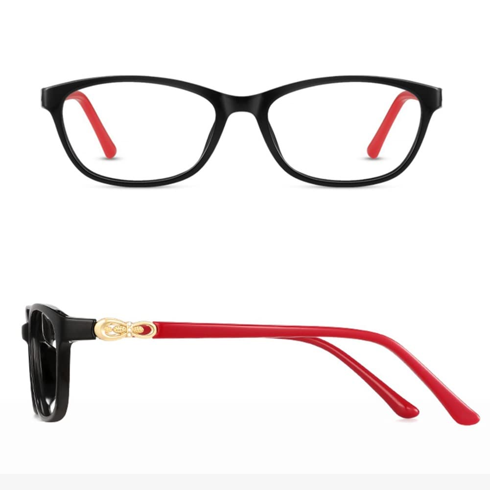 Anti Blue Light Okulary do Czytania, Okulary Komputerowe dla Kobiet, Klasyczne Prostokątne Okulary Presbyoopiczne (Color : Noir, Size : 3.5)