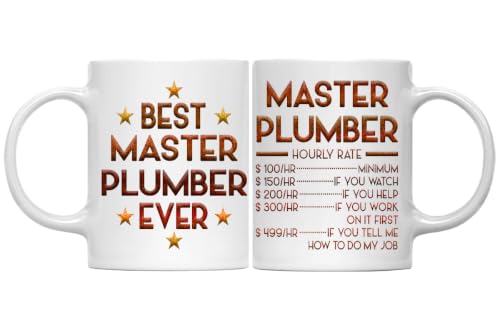 Master Plumber Mug, Hourly Rate Master Plumber Gifts for Coworkers