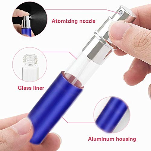 Mini Perfume Atomisers Bottles, Refillable Spray Bottle 5ml Mini Underfill Empty Bottle Travel Container Bottle for Purse Handbag Pocket Luggage (5pcs) - Image 4