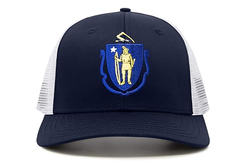Image of International Tie State Hat for Men and Women, Adjustable Snapback Trucker Baseball Cap with Embroidered Patch