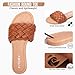 FITORY Womens Flat Sandals Fashion Round Open Toe Slip On Slides with Braided Strap Slippers for Summer Size Brown 10