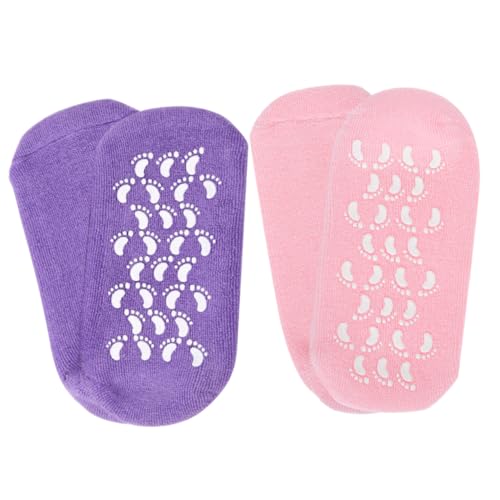 Didiseaon Elastic Fit Moisturizing Foot Socks Cracked Heel Care Breathable Spa Socks 2 Pairs for Women