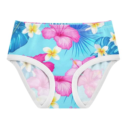 Toddlers Underwear Floral 2t Cotton Girl Panties Cute Flower Briefs Underpants Hibiscus Flowers Leaves Floral