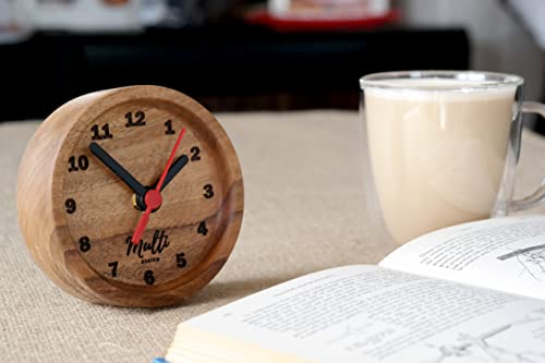 Handmade Walnut Wood Desk Clock,, Wooden Analog Desktop Clock, Solid Wood Desk Clock, Wood Clock, Bedroom Clock, Table Clock, Analog Desk Clock, Handmade Wood Desk Clock #TOP2